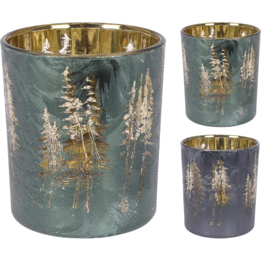 PORTACANDELA VETRO10CM GHIACCI